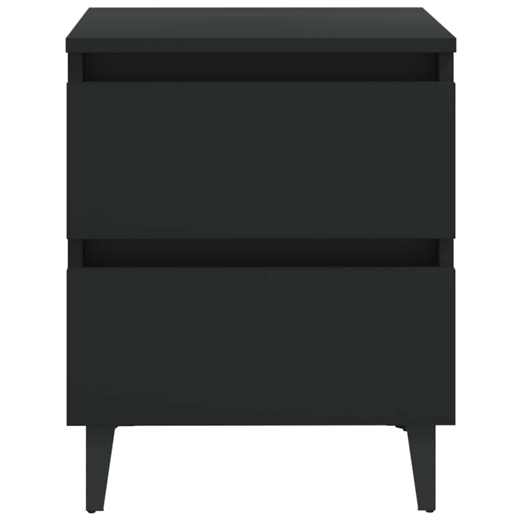 vidaXL Bed Cabinet | Black | Engineered wood, Metal | Standard | Bed Cabinet 3