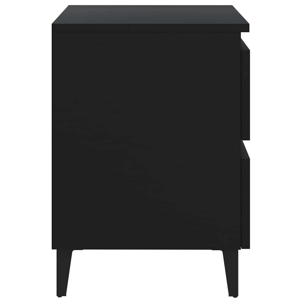 vidaXL Bed Cabinet | Black | Engineered wood, Metal | Standard | Bed Cabinet 4