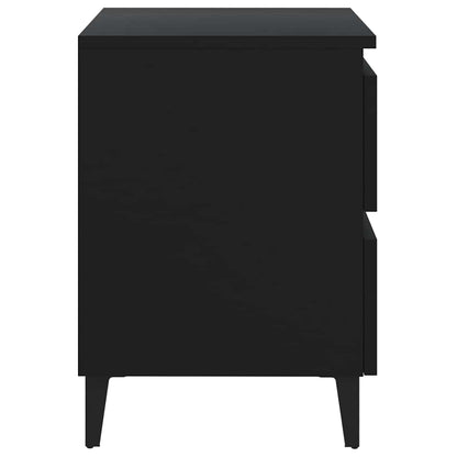 vidaXL Bed Cabinet | Black | Engineered wood, Metal | Standard | Bed Cabinet 4