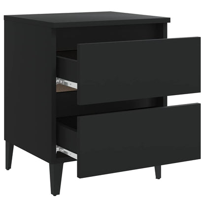 vidaXL Bed Cabinet | Black | Engineered wood, Metal | Standard | Bed Cabinet 5