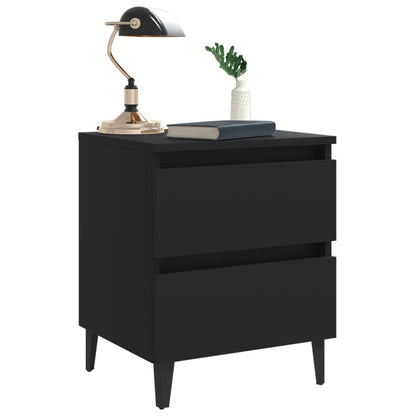 vidaXL Bed Cabinet | Black | Engineered wood, Metal | Standard | Bed Cabinet 6