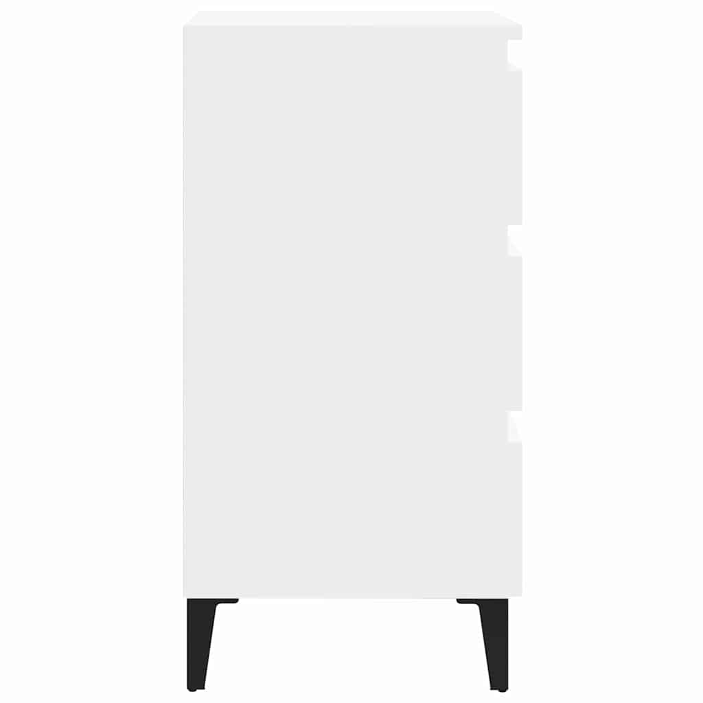 805905 vidaXL Bed Cabinet with Metal Legs White 40x35x69 cm 5