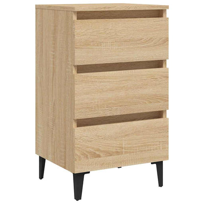 805911 vidaXL Bed Cabinet with Metal Legs Sonoma Oak 40x35x69 cm 2