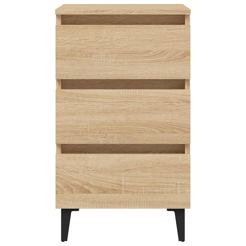 805911 vidaXL Bed Cabinet with Metal Legs Sonoma Oak 40x35x69 cm 4