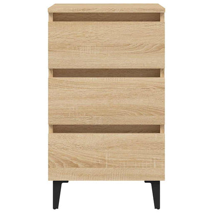 805911 vidaXL Bed Cabinet with Metal Legs Sonoma Oak 40x35x69 cm 4