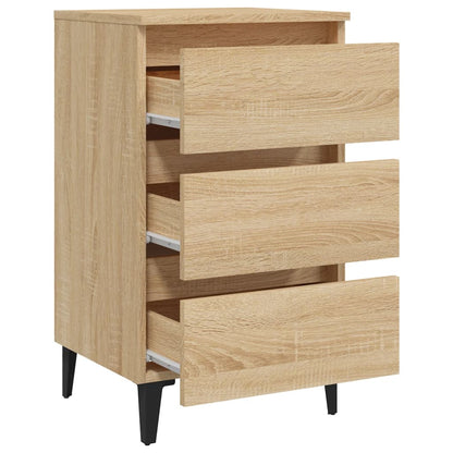 805911 vidaXL Bed Cabinet with Metal Legs Sonoma Oak 40x35x69 cm 5