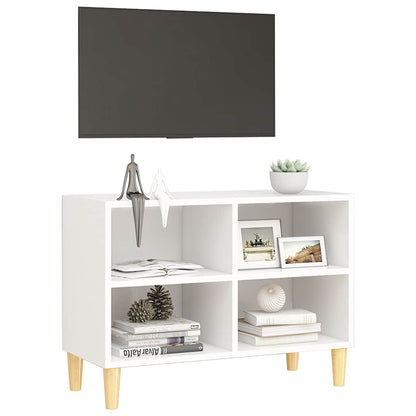 805923 vidaXL TV Cabinet with Solid Wood Legs White 69,5x30x50 cm 5
