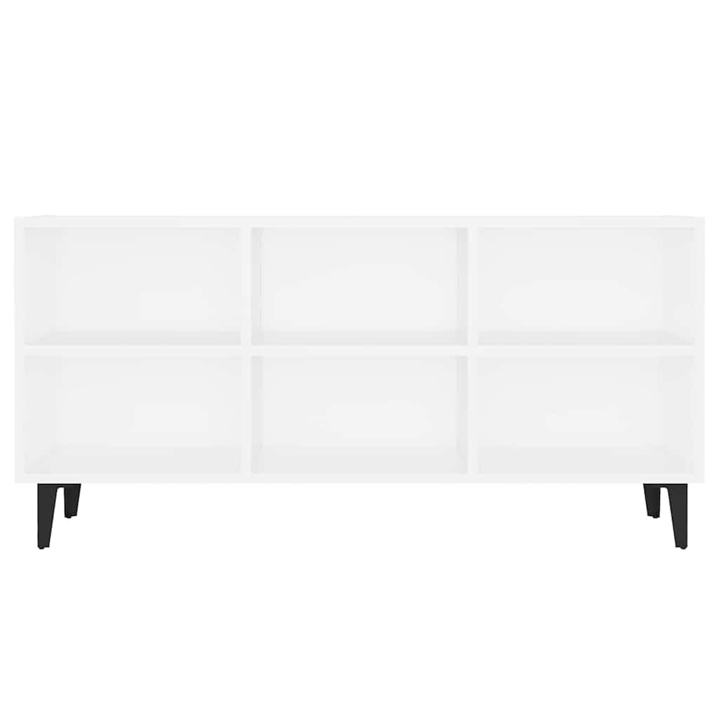 vidaXL TV Cabinet with Metal Legs White 103.5x30x50 cm 4