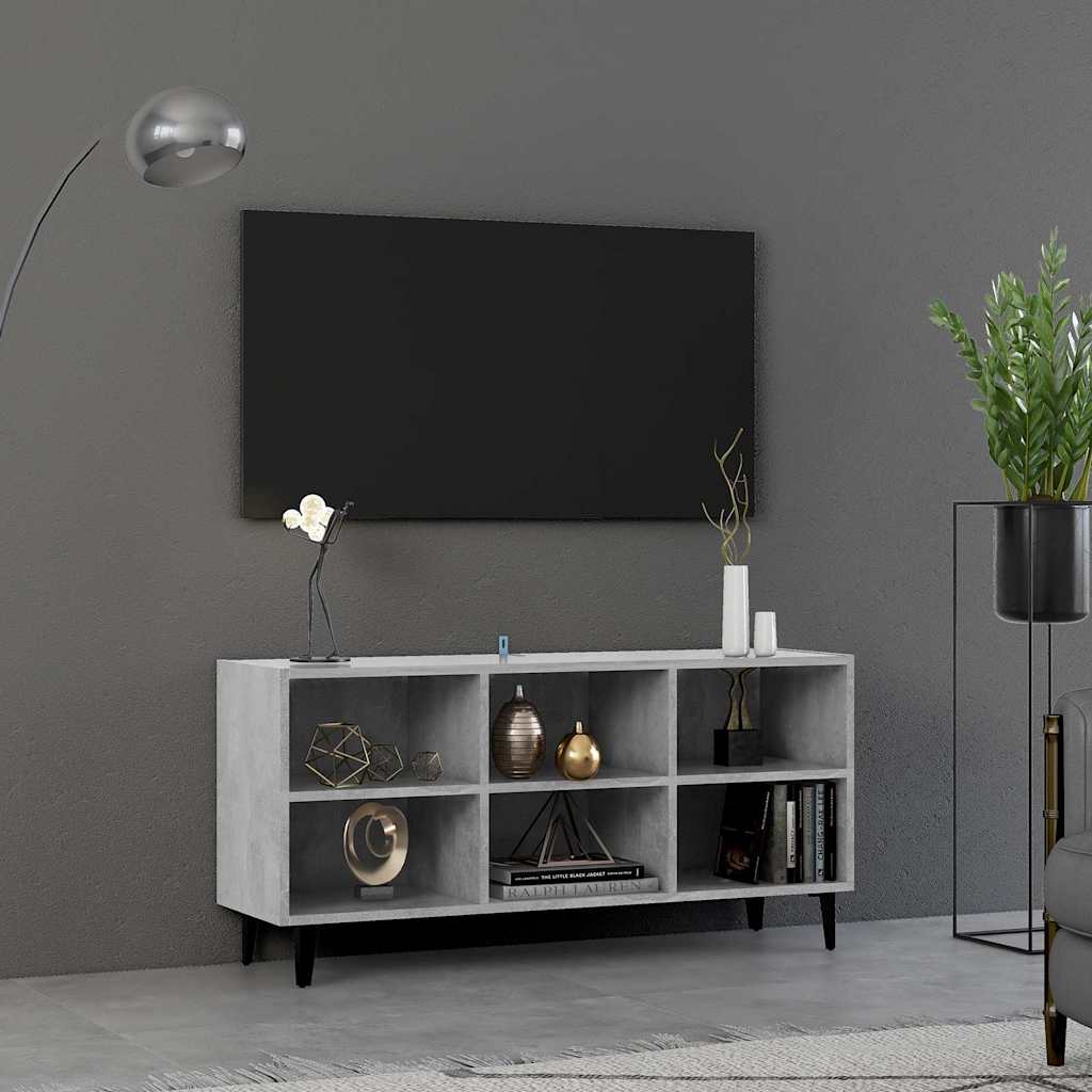 vidaXL TV Cabinet with Metal Legs Concrete Grey 103.5x30x50 cm 1