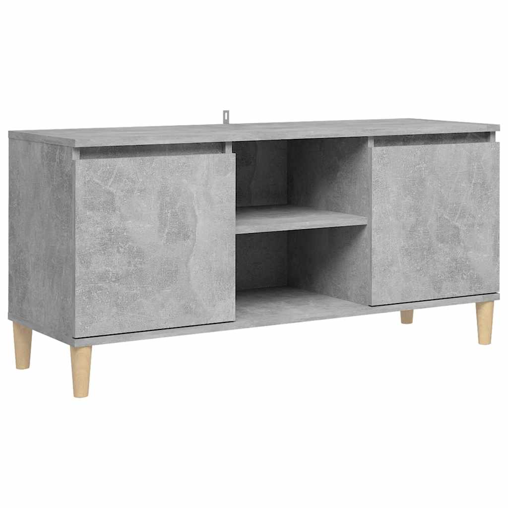 vidaXL TV Cabinet | Concrete Grey | Engineered wood, Solid eucalyptus wood 2