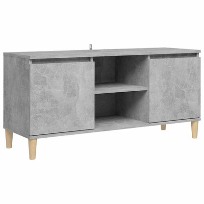 vidaXL TV Cabinet | Concrete Grey | Engineered wood, Solid eucalyptus wood 2