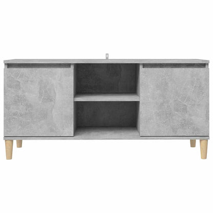 vidaXL TV Cabinet | Concrete Grey | Engineered wood, Solid eucalyptus wood 5