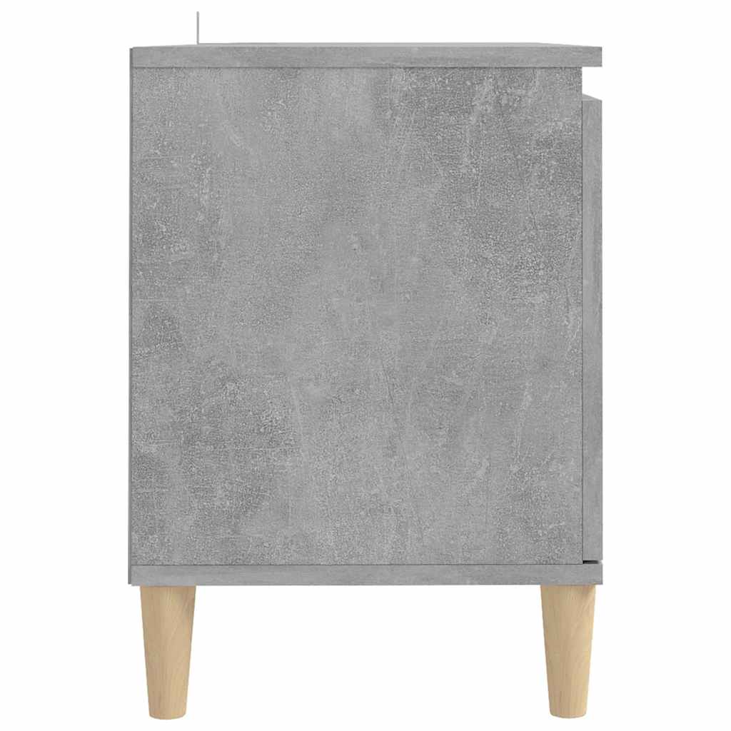vidaXL TV Cabinet | Concrete Grey | Engineered wood, Solid eucalyptus wood 6