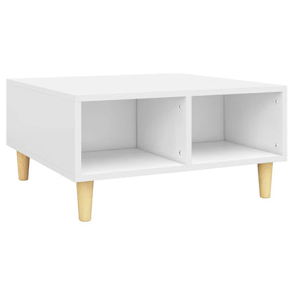 vidaXL Coffee Table | White | Engineered wood, Solid eucalyptus wood 2