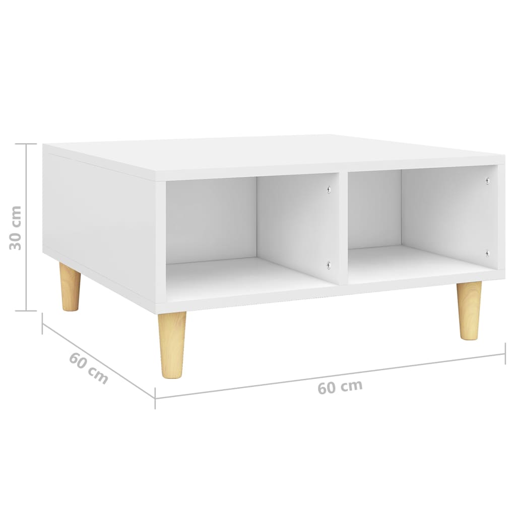 vidaXL Coffee Table | White | Engineered wood, Solid eucalyptus wood 6