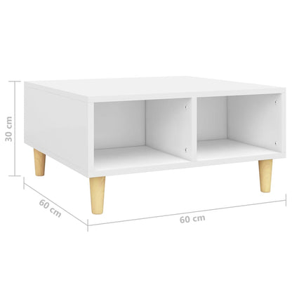 vidaXL Coffee Table | White | Engineered wood, Solid eucalyptus wood 6