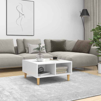 vidaXL Coffee Table | White | Engineered wood, Solid eucalyptus wood 1
