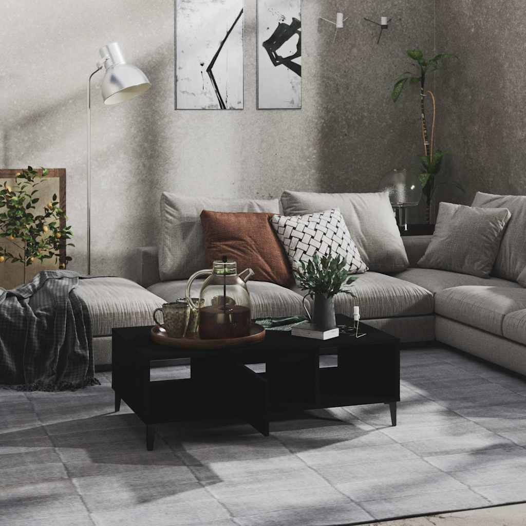 Coffee Table 103,5x60x35 cm Engineered Wood Black