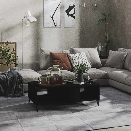 Coffee Table 103,5x60x35 cm Engineered Wood Black