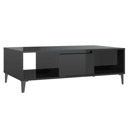 Coffee Table 103,5x60x35 cm Engineered Wood High gloss black