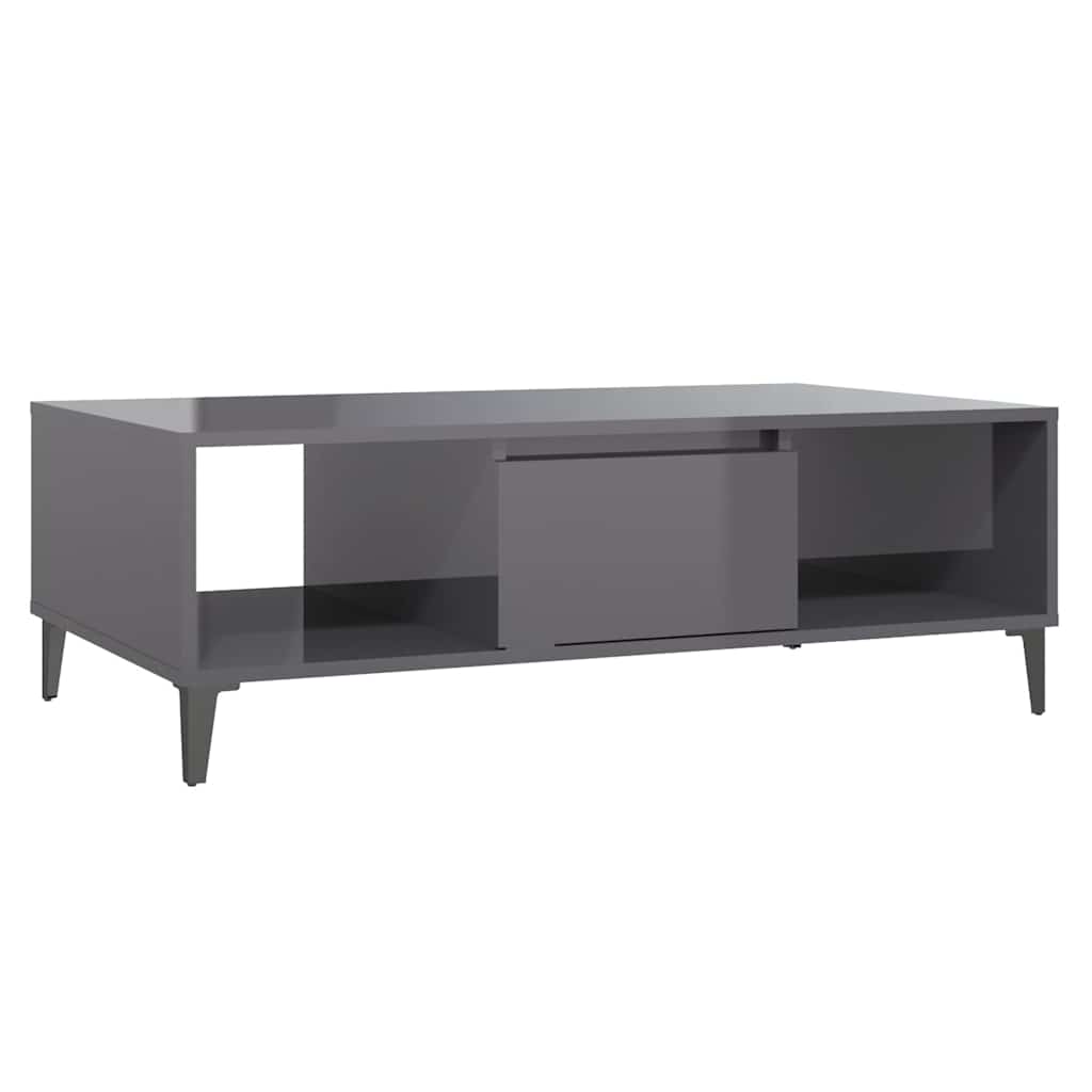 Coffee Table 103,5x60x35 cm Engineered Wood High gloss grey