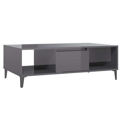 Coffee Table 103,5x60x35 cm Engineered Wood High gloss grey