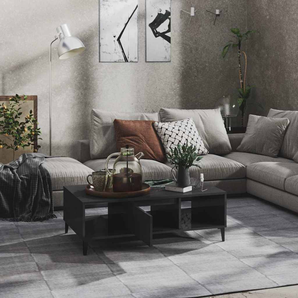 Coffee Table 103,5x60x35 cm Engineered Wood High gloss grey