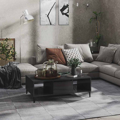 Coffee Table 103,5x60x35 cm Engineered Wood High gloss grey