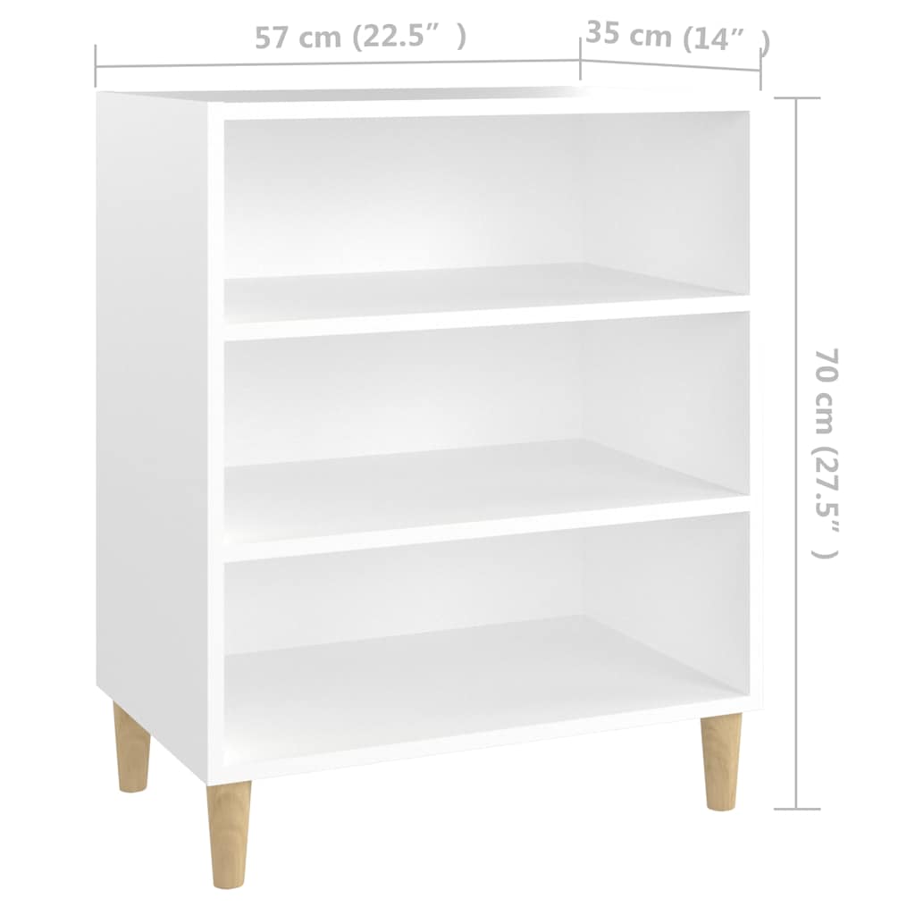 vidaXL Sideboard | White | Engineered wood, Solid eucalyptus wood | Standard 6