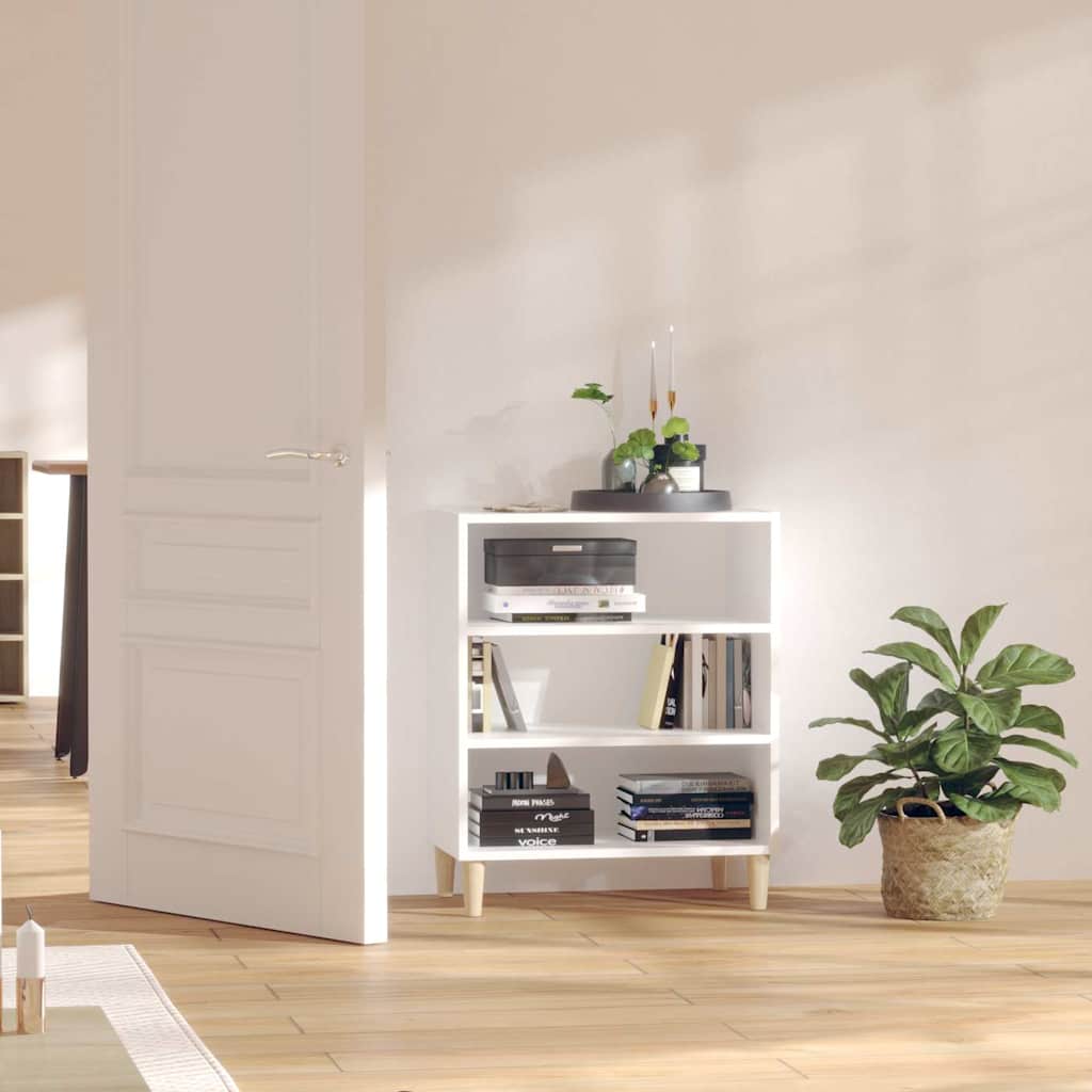 vidaXL Sideboard | White | Engineered wood, Solid eucalyptus wood | Standard 1