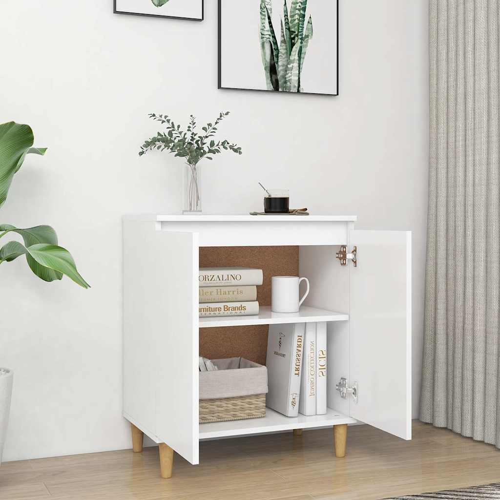 vidaXL Sideboard | White | Engineered wood, MDF, Solid eucalyptus wood 3