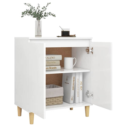 vidaXL Sideboard | White | Engineered wood, MDF, Solid eucalyptus wood 4