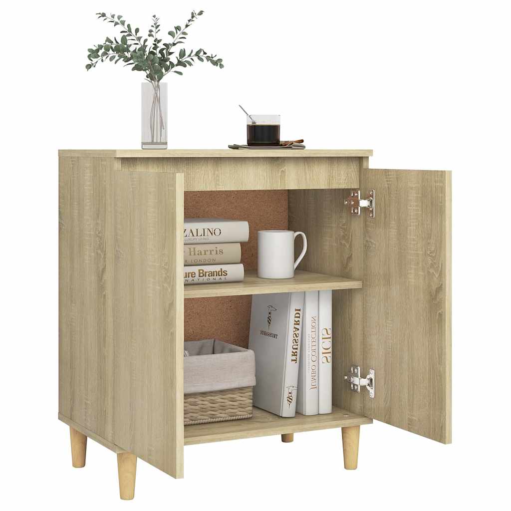 vidaXL Sideboard | Sonoma oak | Engineered wood, MDF, solid eucalyptus wood 4