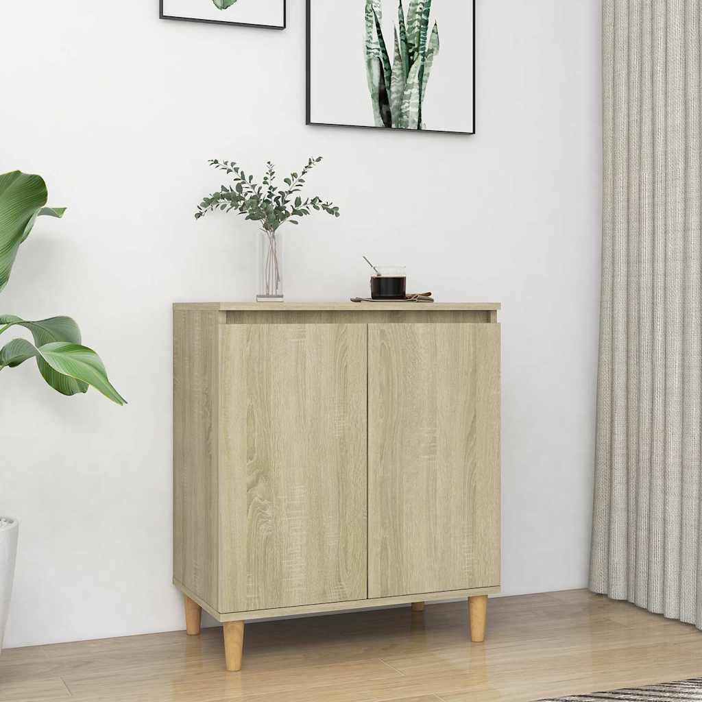 vidaXL Sideboard | Sonoma oak | Engineered wood, MDF, solid eucalyptus wood 1