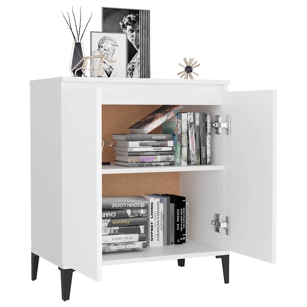 vidaXL Sideboard | White | Engineered wood, Metal | Medium | Cabinet 3