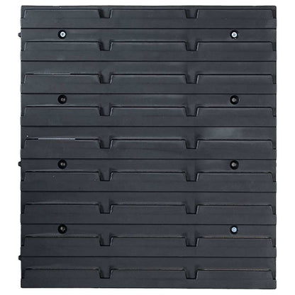 150806 vidaXL 96 Piece Storage Bin Kit with Wall Panels Red and Black 4