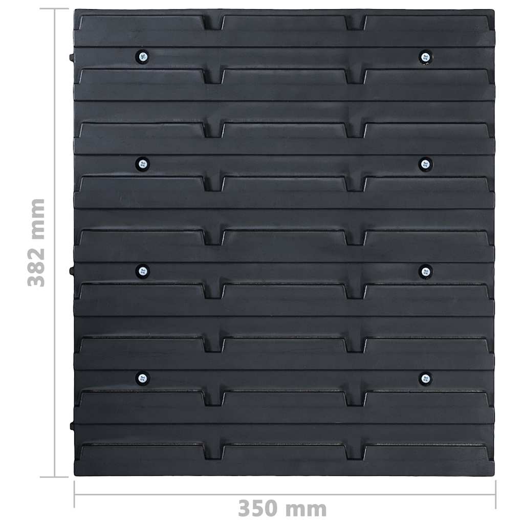 150806 vidaXL 96 Piece Storage Bin Kit with Wall Panels Red and Black 6