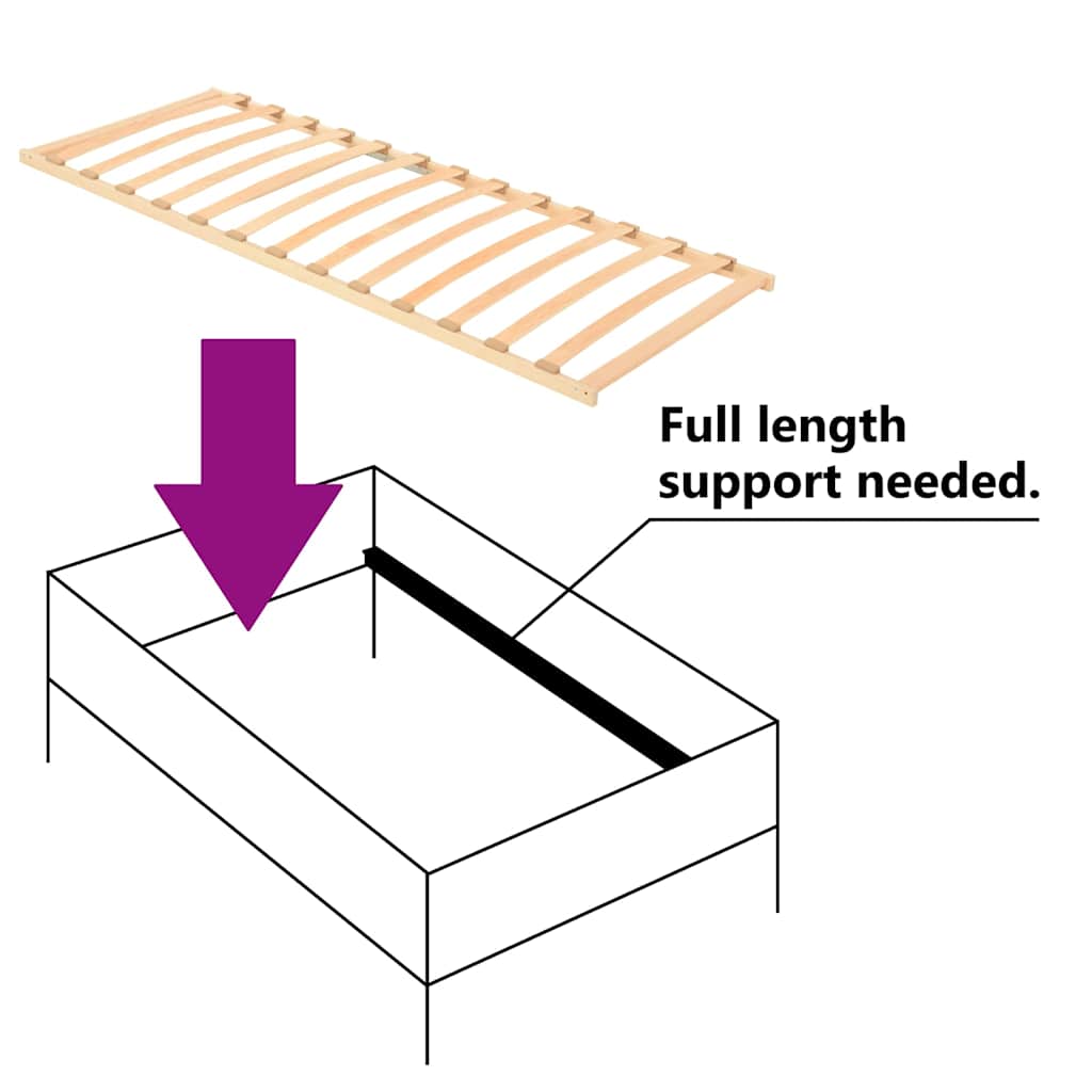 vidaXL Slatted Bed without Mattress Base with 13 Slats 80x200cm 6