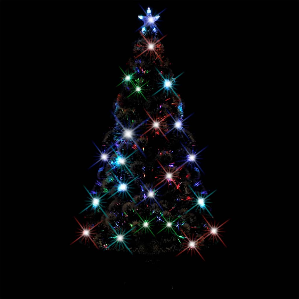 vidaXL Pre-lit Christmas Tree Green and White 150 cm Fibre Optic 3