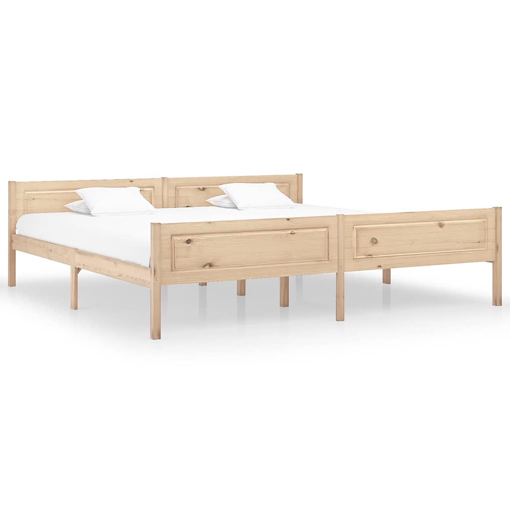 vidaXL Bed Frame without Mattress Solid Pinewood 200x200 cm 1