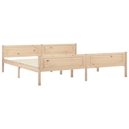 vidaXL Bed Frame without Mattress Solid Pinewood 200x200 cm 2