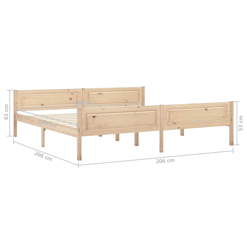 vidaXL Bed Frame without Mattress Solid Pinewood 200x200 cm 6