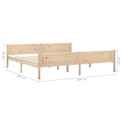 vidaXL Bed Frame without Mattress Solid Pinewood 200x200 cm 6