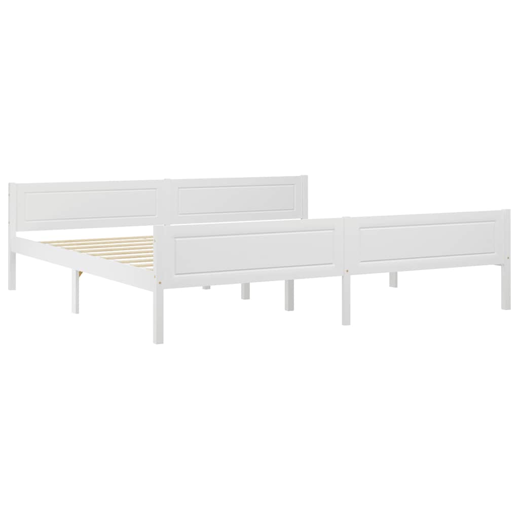 vidaXL Bed Frame without Mattress Solid Pinewood White 200x200 cm 2