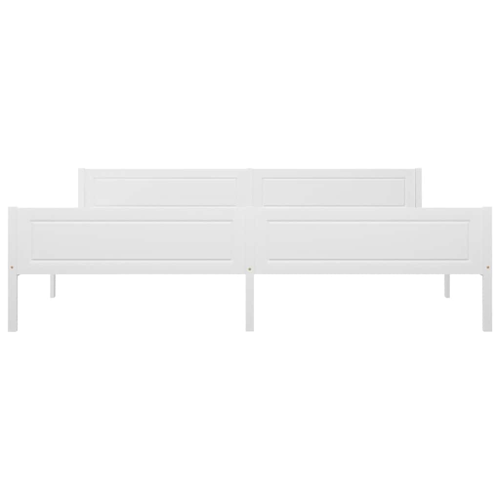 vidaXL Bed Frame without Mattress Solid Pinewood White 200x200 cm 3