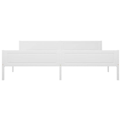 vidaXL Bed Frame without Mattress Solid Pinewood White 200x200 cm 3
