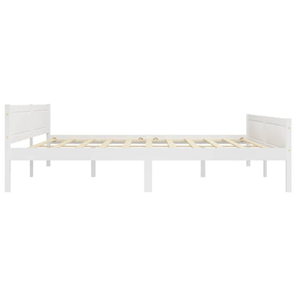 vidaXL Bed Frame without Mattress Solid Pinewood White 200x200 cm 4