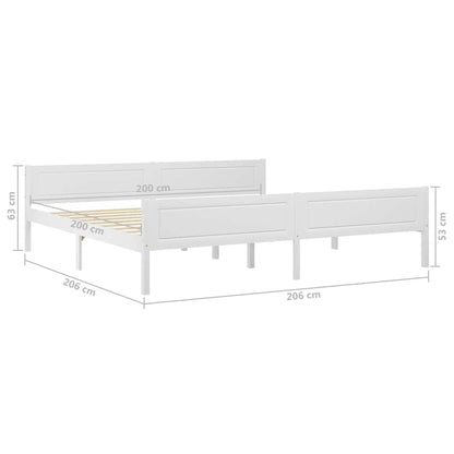 vidaXL Bed Frame without Mattress Solid Pinewood White 200x200 cm 6