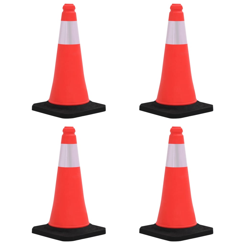 vidaXL Reflective Traffic Cones with Heavy Bases 4 pcs 50 cm 1