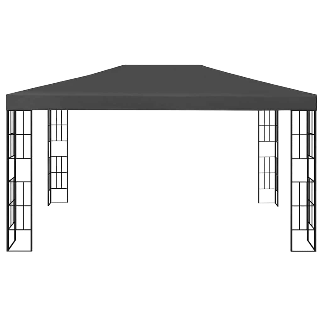 Gazebo with LED String Lights Anthracite 3 x 4 m